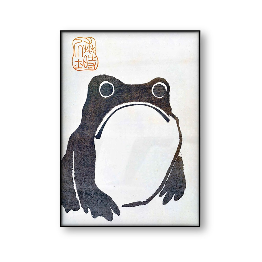 JCYMC Stampa su Tela Vintage Matsumoto Hoji Frog Woodblock Giapponese Stampa Ugly Cute Toad Wabi Sabi Wall Art Soggiorno Camera da Letto Home Decor Vx187Zt 40X60Cm Senza Cornice 