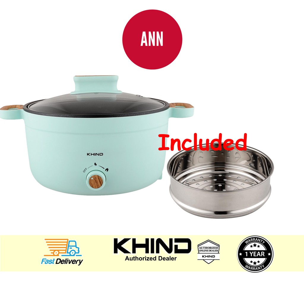 Khind MCP350S 3.5L Multi Cooker  Steamer Steamboat Hotpot Steam Porridge Soup Cooker (FOC DULANG PENGKUKUS)