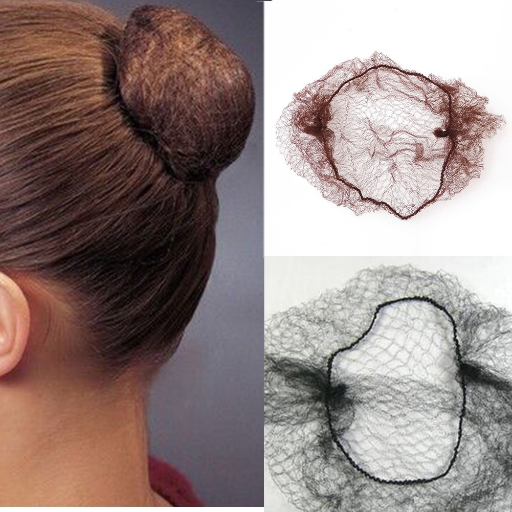 50pcs Ballet Dance Elastic Invisible Hair Nets Bun Cover Stretch