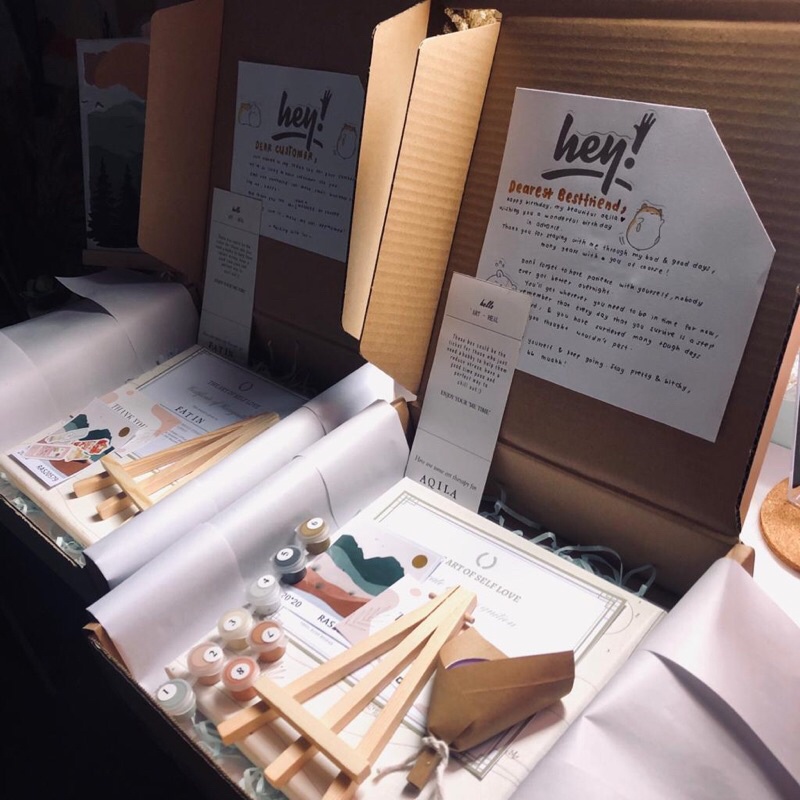 AESTHETIC PAINT BY NUMBER KIT 20x20 cm WITH FRAMED READY STOCK (Many free gift!)