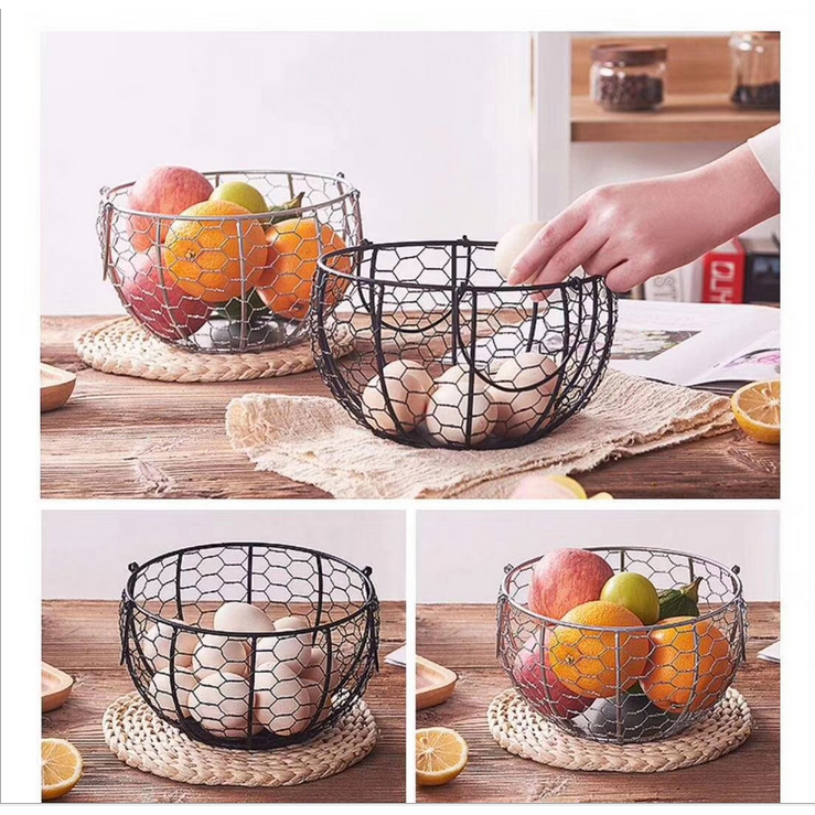 Egg Fruit Basket Chicken Wire Baskets Kitchen Storage Supplies for Gift