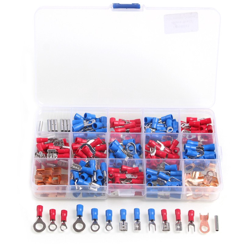 300pcs Assorted Insulated Electrical Wire Cable Terminal Crimp Connector Set PVC 