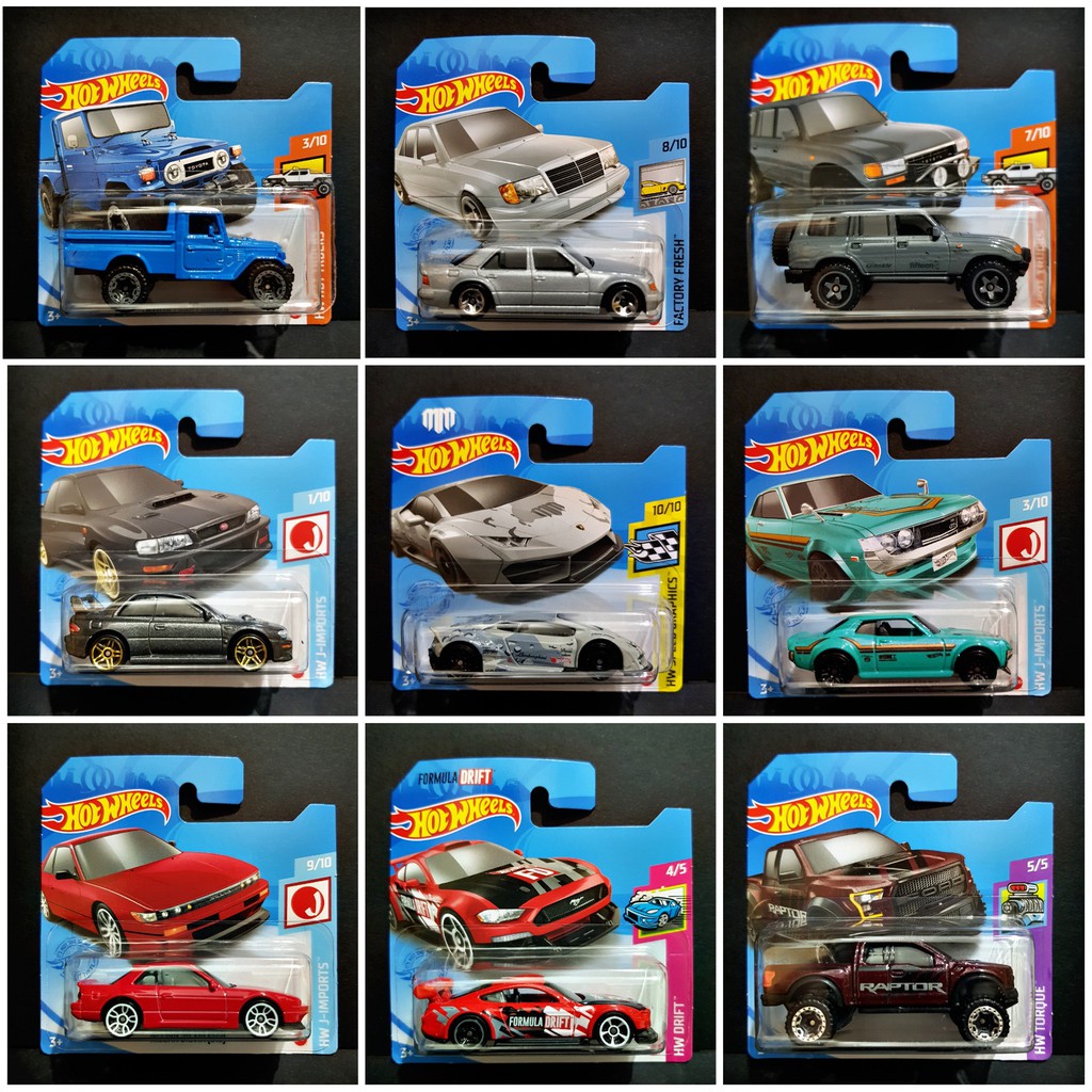 Hot Wheels Short Card Miata Mercedes 500E Toyota Land Cruiser Celica ...