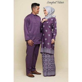 SET COUPLE  BAJU  KURUNG  MODEN SONGKET TABUR BAJU  MELAYU  