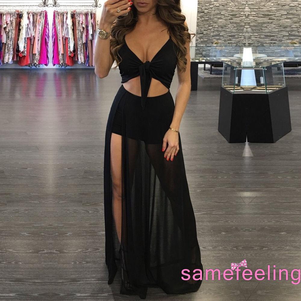 SF♫-Women Summer Boho Long Maxi Dress Evening Cocktail Party Beach Dresses