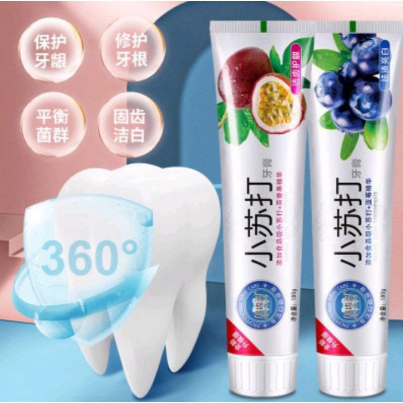 Baking soda toothpaste teeth whitening/ubat gigi perisa blueberry