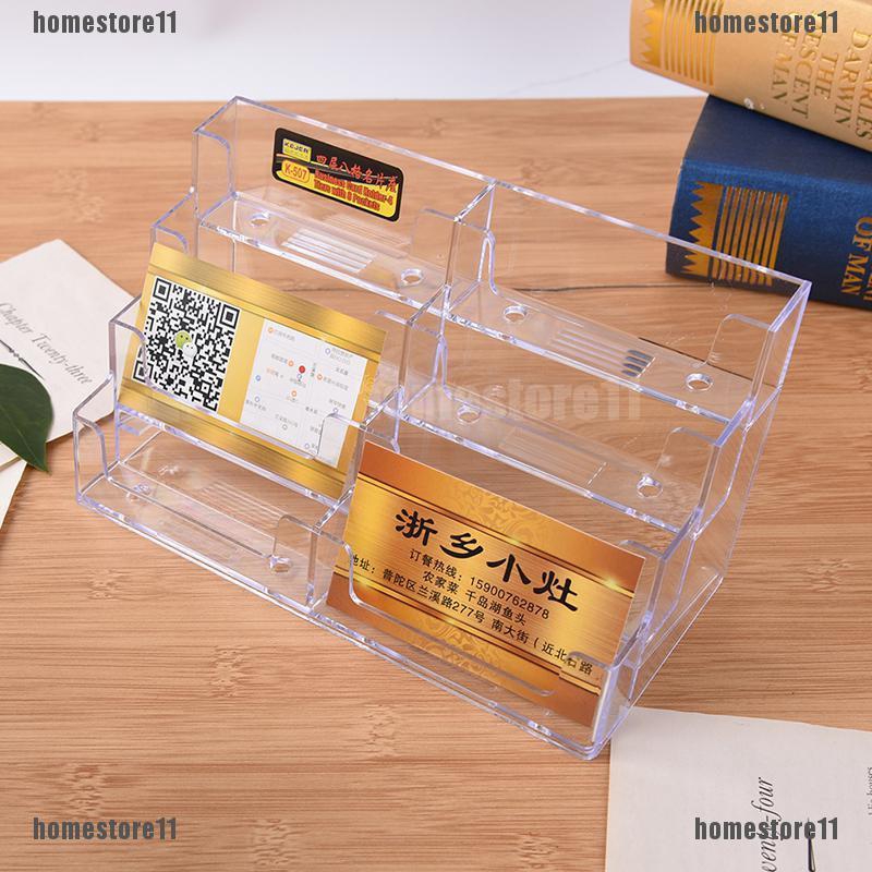 New 8 Pocket Desktop Business Card Holder Clear Acrylic Countertop