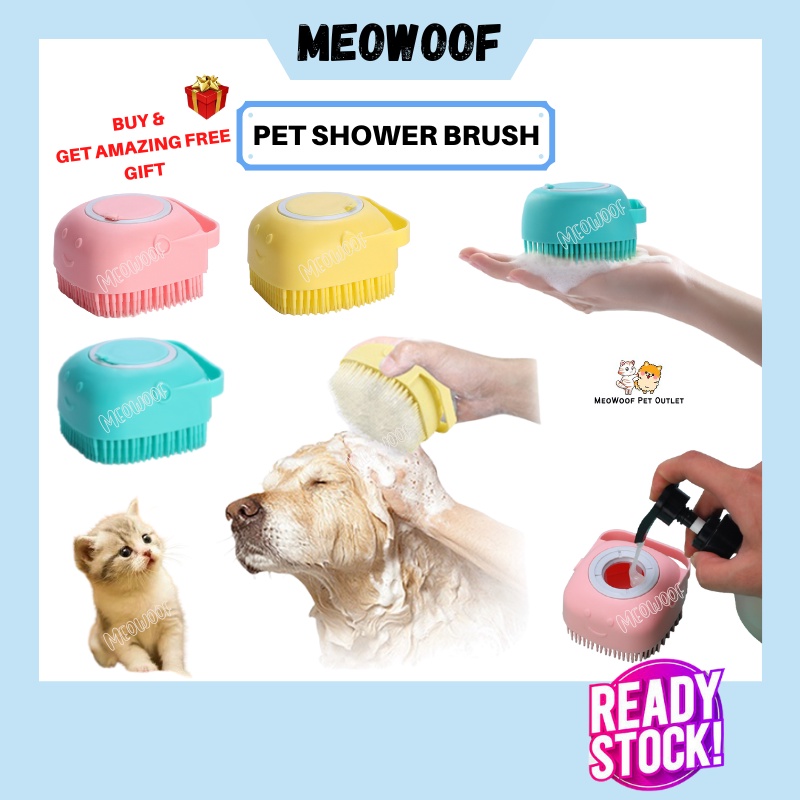 MEOWOOF Pet Dog Cat Brush Silicone Brush Pet Brush Dog Bath Brush Dog