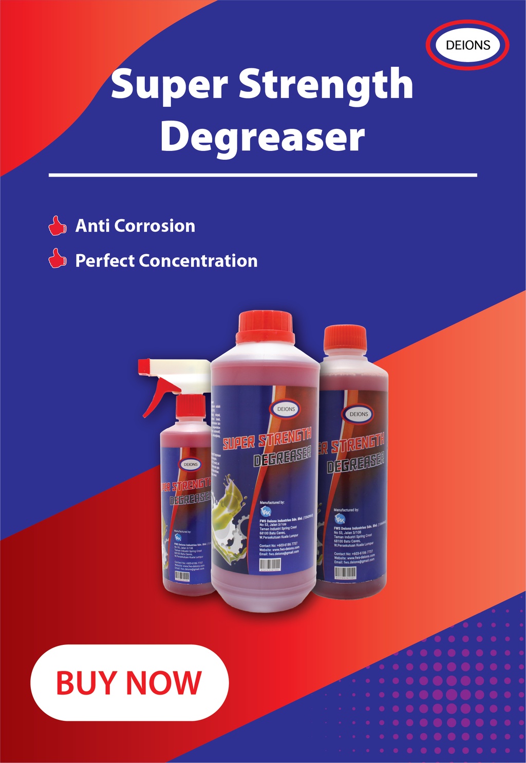 [Car Care Essential] Deions Super Strength Degreaser(Best for engine
