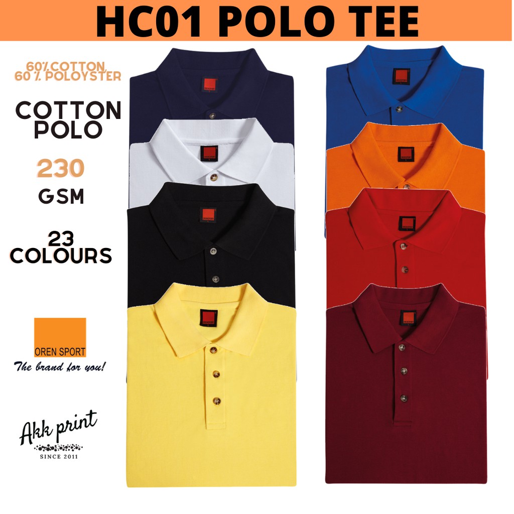 READY STOCK - Oren Sport HC01 Honeycomb Collar Polo Shirt (Unisex ...