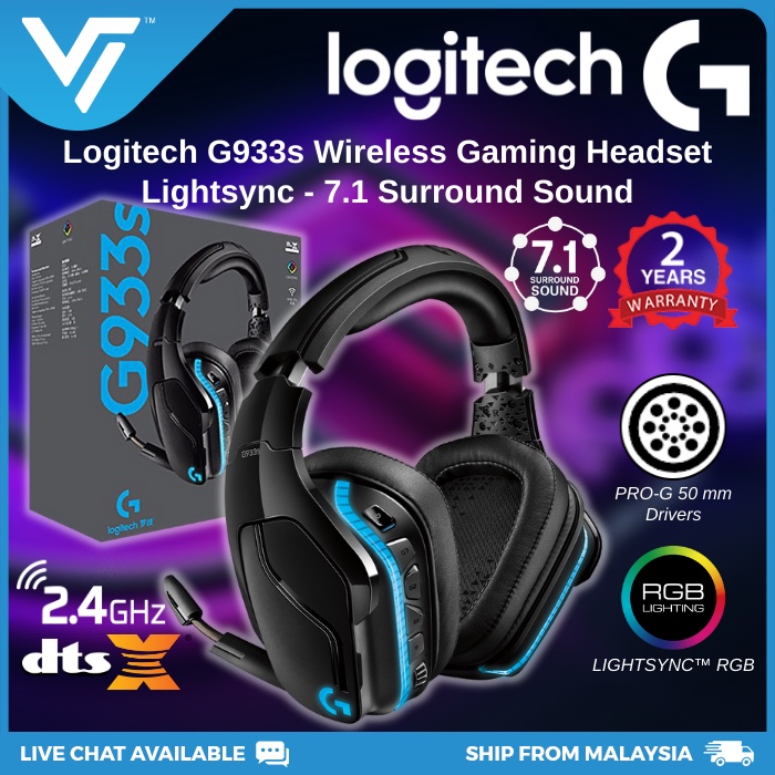 Logitech G933s Wireless 7.1 Lightsync Gaming Headphone - Surround Sound ...