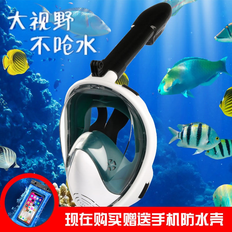 Snorkeling Three Pieces Mask Full Face Snorkeling AntiChoked Face