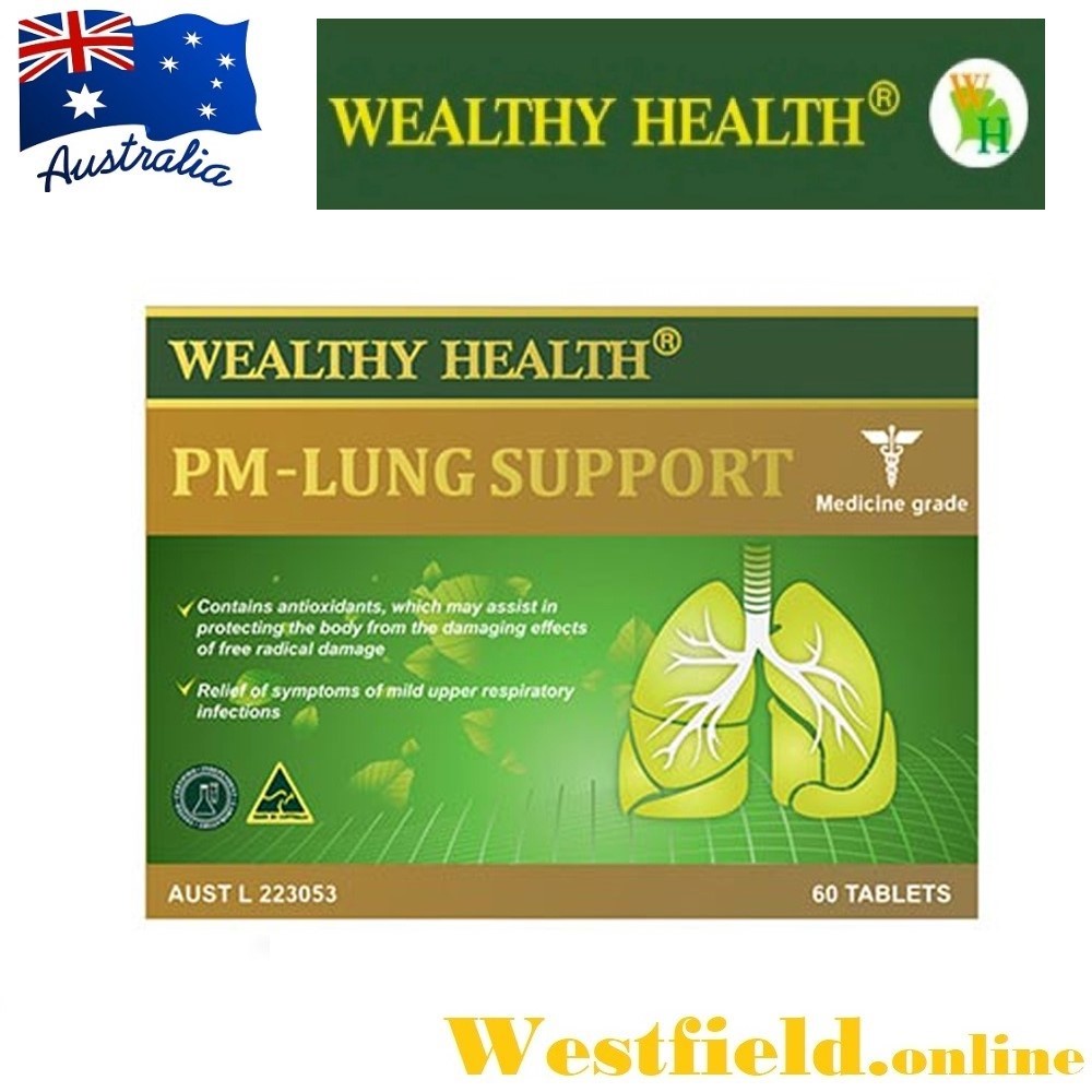 [Australia Import EXP 08/2026] Wealthy Health PM-Lung Support [ 60 tablets ]