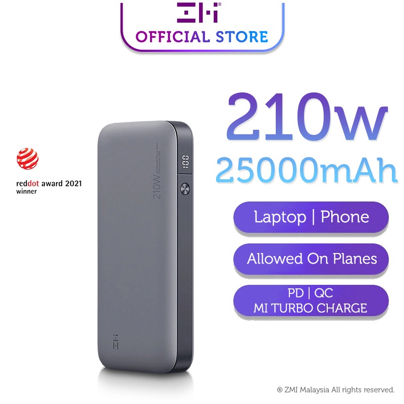 ZMI QB826G No. 20 Laptop PowerBank 210W , 25000mAh PowerPack, Power