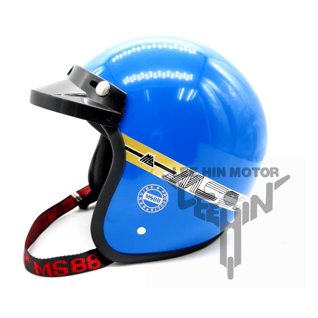 SEKALI TINTED VISOR 200% Original MS88 Tulisan Merah Motor Helmet Topi Dewasa Magnum Apollo MS Merah Hitam Biru Putih