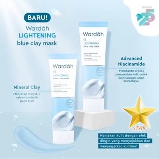 Original Wardah Lightening Blue Clay Mask with Niacinamide Face Mask