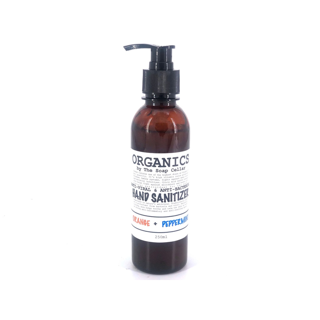 ORGANIC ANTIVIRAL & ANTIBACTERIAL HAND SANITIZER (ORANGE & PEPPERMINT