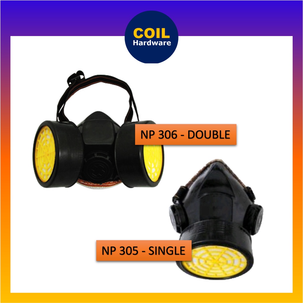 [NP305,NP306] CHEMICAL CARTRIDGE RESPIRATOR FILTER SINGLE or DOUBLE
