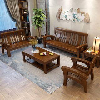 Katil sofa  kayu  pepejal Cina moden  perabot rumah perabot 1 