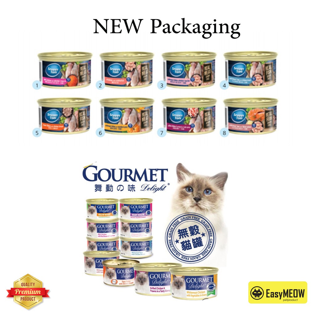 NEW Packaging !! Snappy Tom Gourmet Delight Cat Canned Food .. Cat