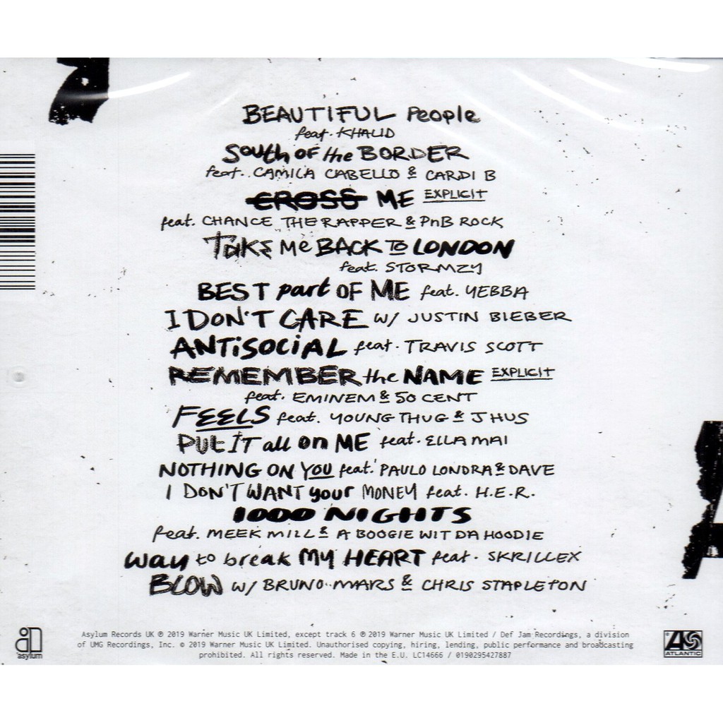 Ed Sheeran No 6 Collaborations Project Imported Cd Shopee Malaysia