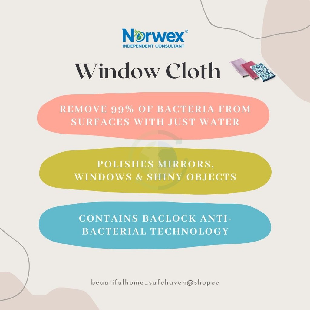 Norwex Window Cloth Microfibre Polish Car Mirror æŠ¹çª—æˆ· é•œç‰‡è¶…ç»†çº¤ç»´å¸ƒ Shopee Malaysia
