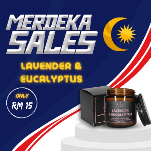 AROMATHERAPY LAVENDER & EUCALYPTUS SCENTED CANDLE AROMATHERAPY