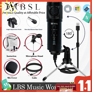 BSL BM-858 USB Condenser Microphone with Headphone and Built in Effect for Recording Mic (BM858)