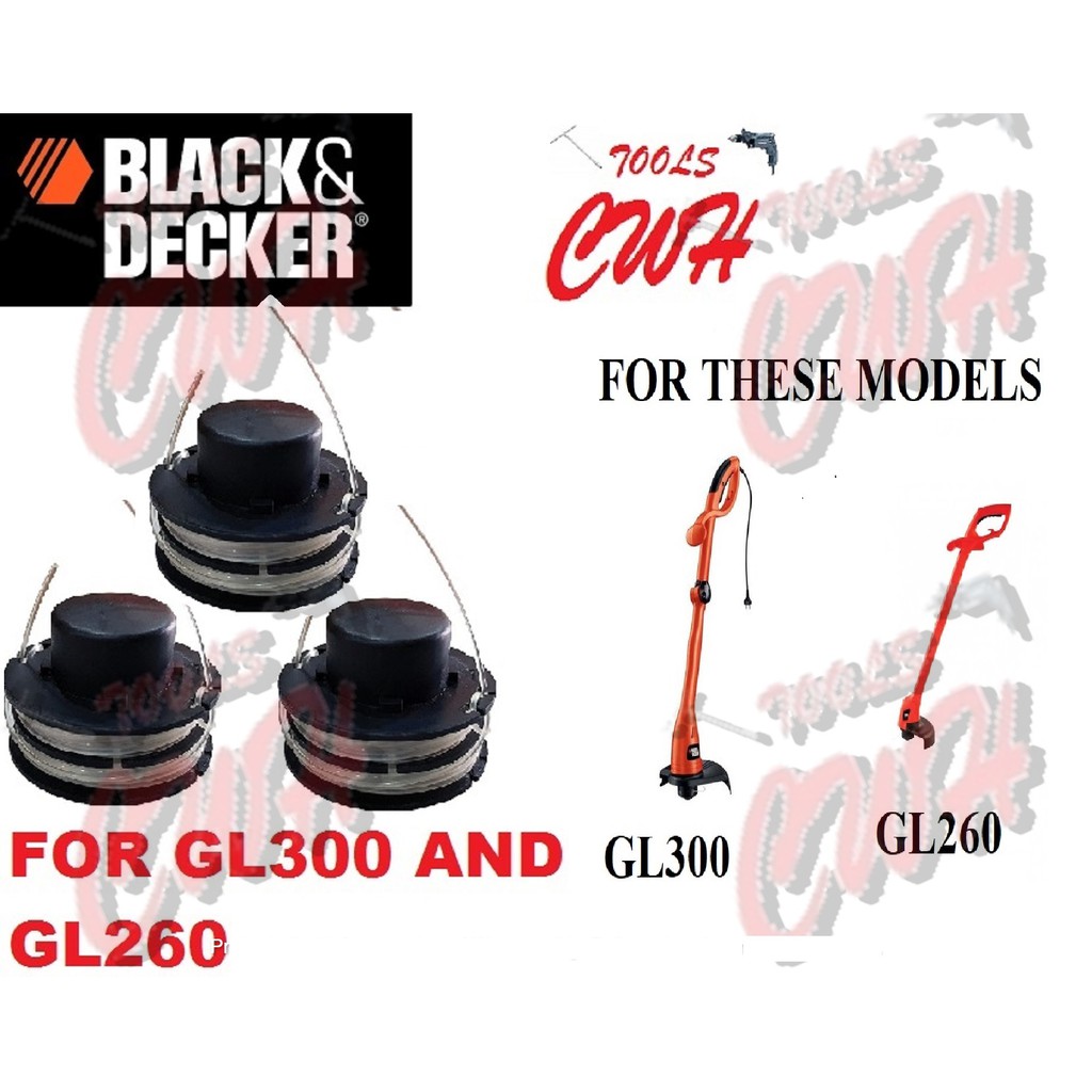 RS300 GL300 GL260 BLACK DECKER SPOOL LINE REFILL NYLON STRING GRASS TRIMMER CUTTER CWH TOOLS BLACK  MESIN POTONG RUMPUT