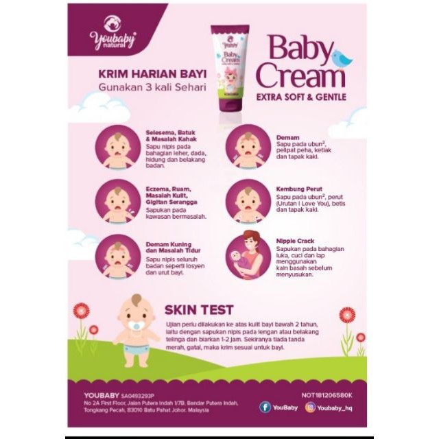 Bongbongidea Youbaby Multifunction Cream 60ml Free Shower Gel 20ml