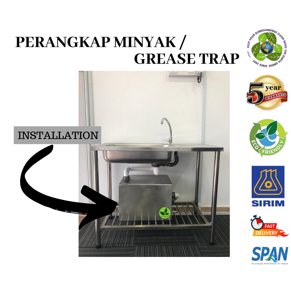 perangkap minyak dan sisa makanan