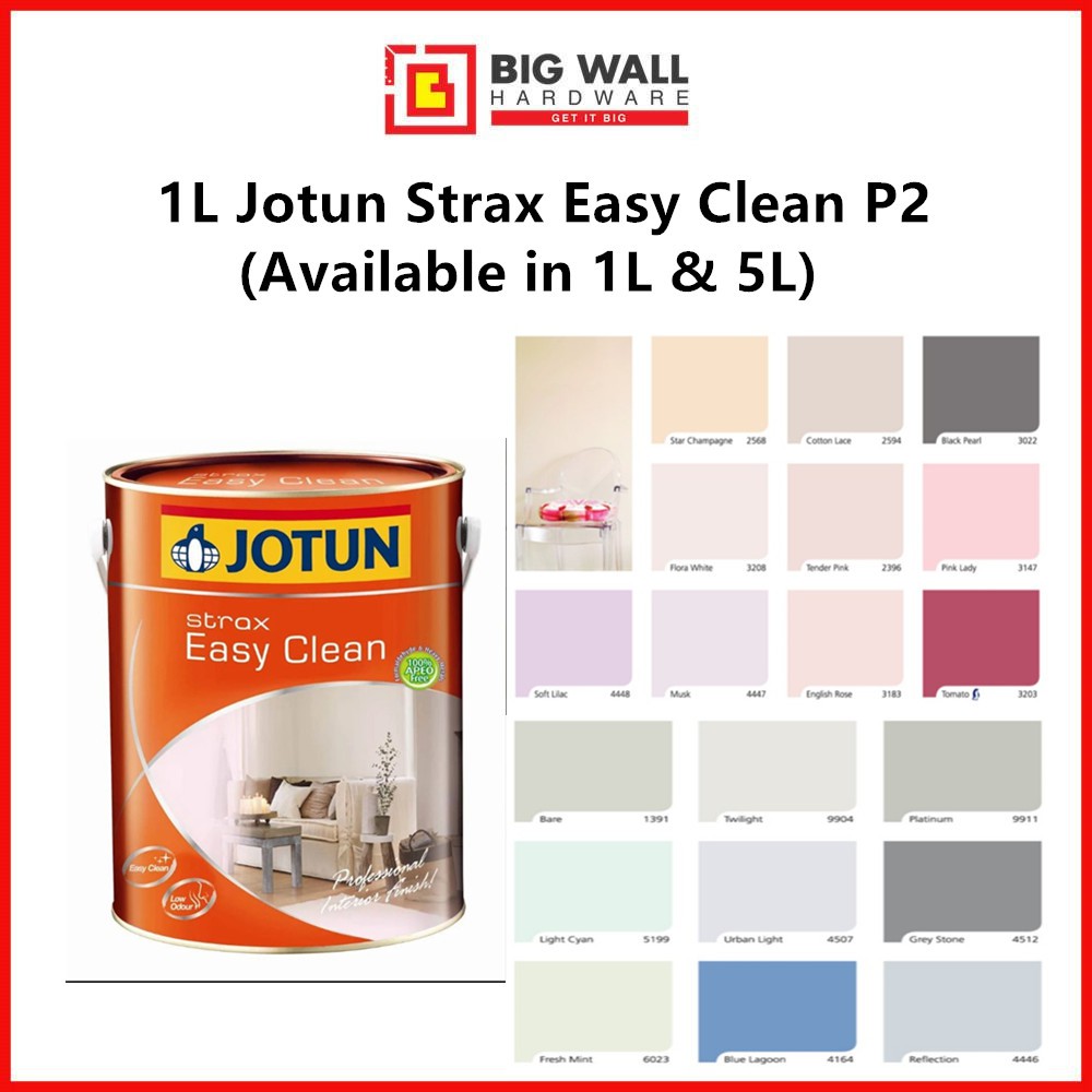 1L Jotun Strax Easy Clean Interior Paint P2 (Available in 1L & 5L ...