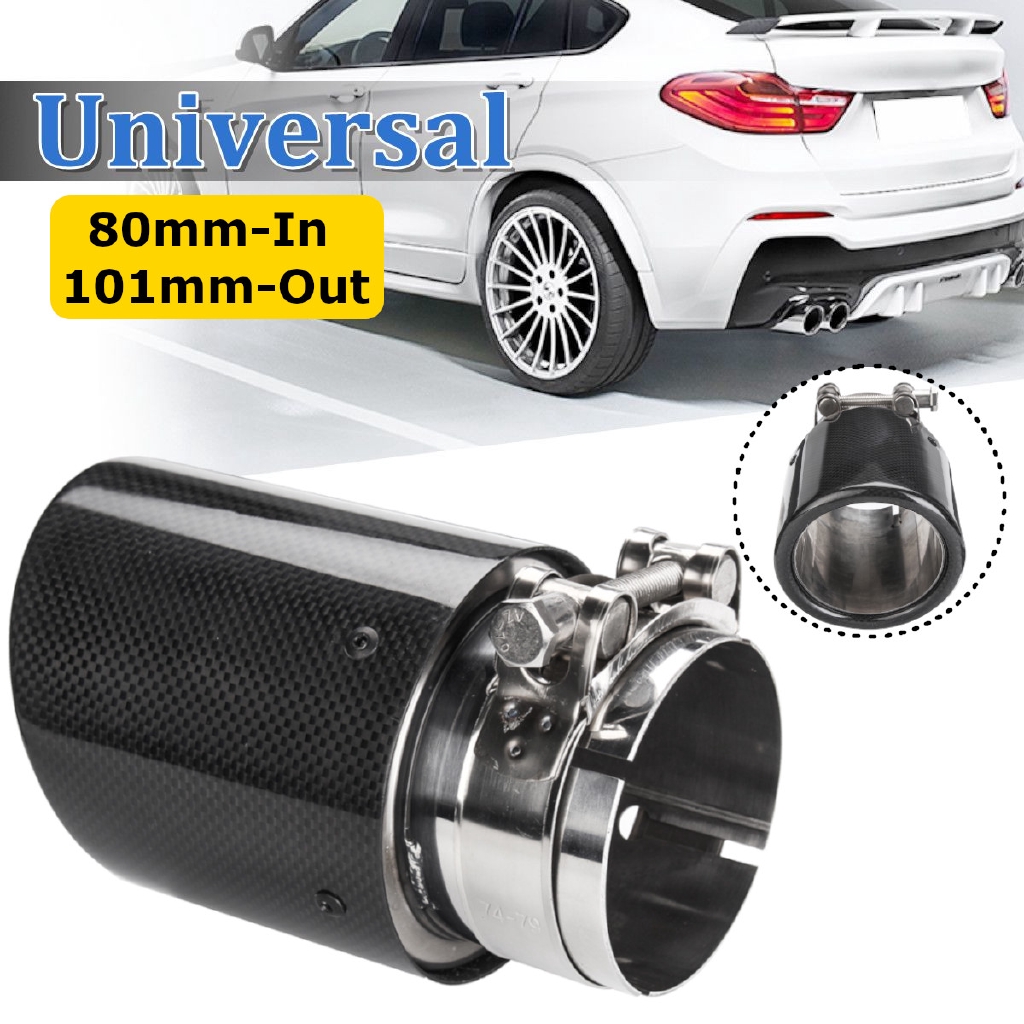 63mm/89mm Curved Exhaust Tips Car Akrapovic Carbon Fiber Muffler Pipe