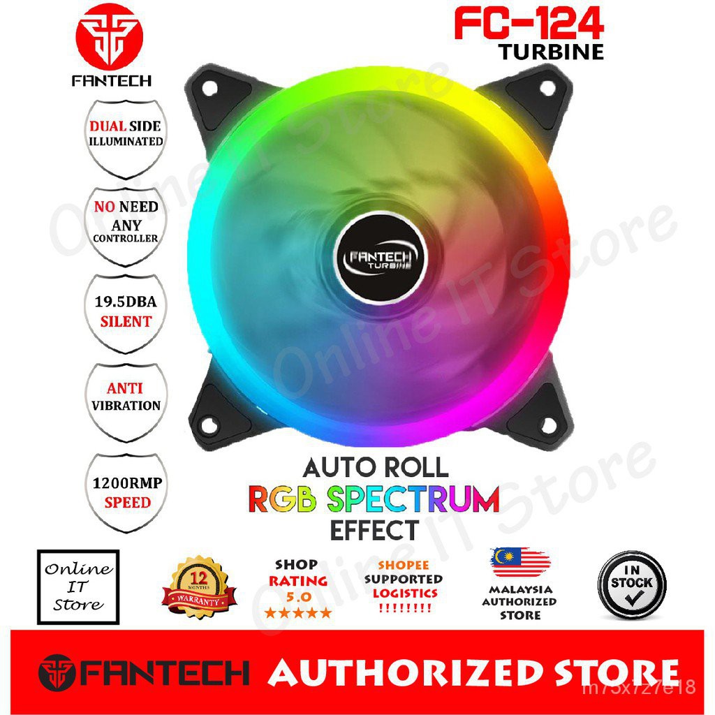 Ori fantech turbine fc -124 anti-vibration auto rgb fan dual side ...