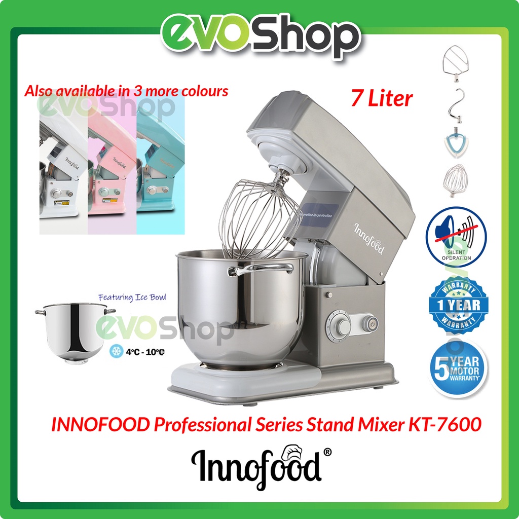 INNOFOOD Professional Series Heavy Duty Stand Mixer 7.0 Liter B7 KT-7600 2kg Dough Pengadun