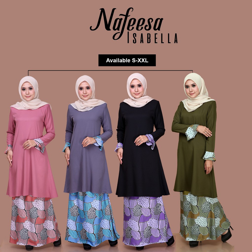 NAFEESA ISABELLA KURUNG Saiz S XXL 6Colour Muslimah NAFEESA ISABELLA KURUNG Saiz S XXL 6Colour Muslimah