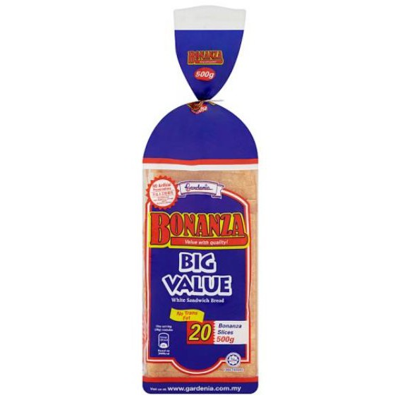 Gardenia Bonanza White Sandwich Bread 20 Slices 500g Shopee Malaysia