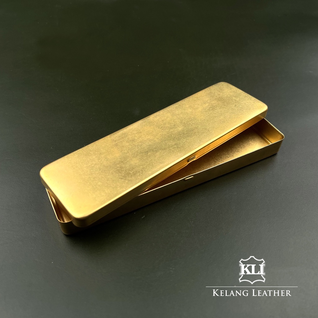 Brass Pencil Case Box Vintage Stationary Minimalist Elegant Stylish Desktop Decoration Journal Diary Handmade Hand Craft