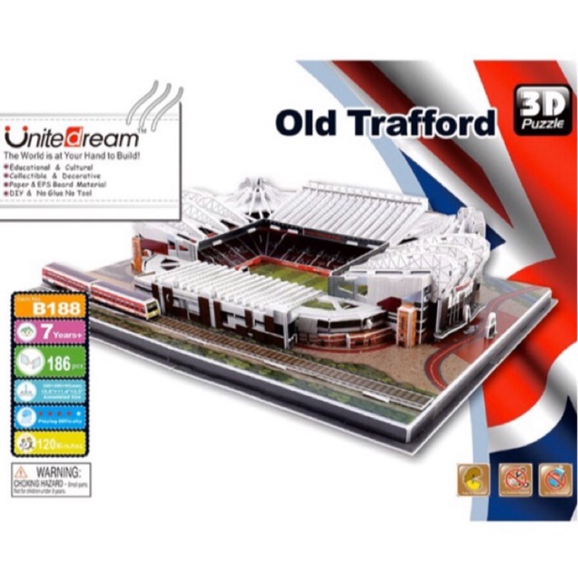 Old Trafford Manchester United Stadium 3D Model Jigsaw Puzzle 186 Pieces 