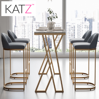 KATZ Bar  Table Kerusi Meja Bar Tinggi  Marble Top Iron Leg 