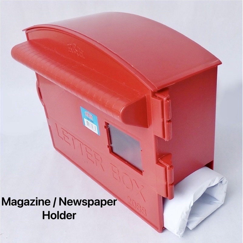 PVC Red Post Letter Box 2088/ Plastic Mail Box / Peti Surat Plastik