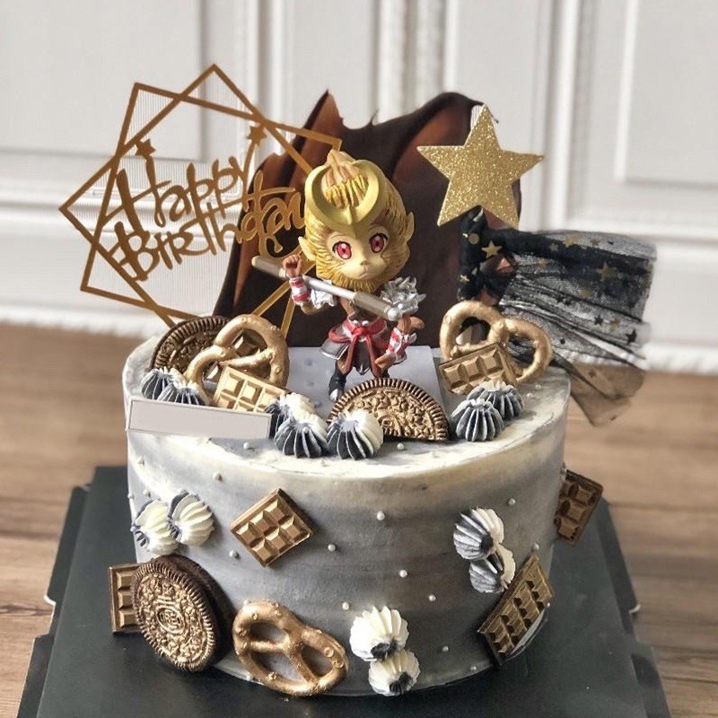 Honor Of King K Glory Cake Decoration王者荣耀蛋糕装饰摆件儿童生日孙悟空李白赵云套装小配件烘焙摆件