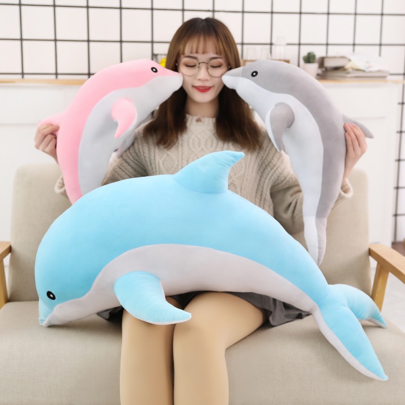 50-140cm Giant Dolphin Plush Toys Stuffed Toy Dolls Animal Pillow Kawaii  Long Pillow Kids Toy Birthday Ramadan Gift | Shopee Malaysia