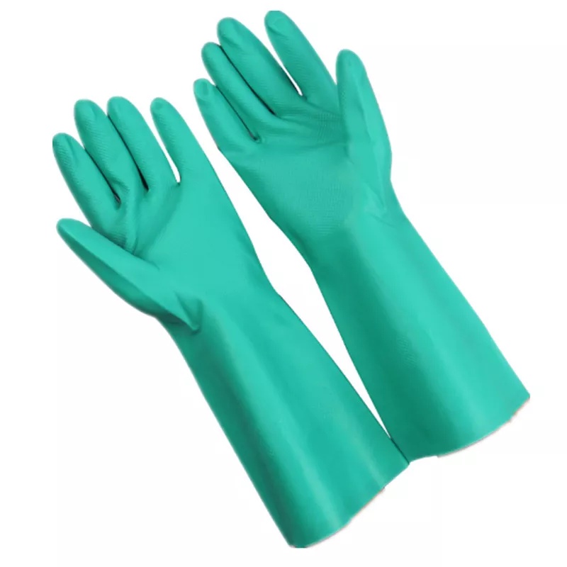 GREEN INDUSTRY GLOVE , Chemical Resistant Nitrile, Kitchen, Thick, Durable, Oil proof & High Quality Gloves 1Pairs