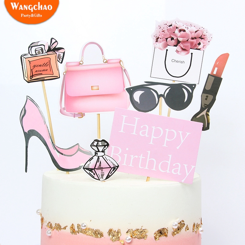 Perfume High Heeled Fashion Girl Cake Topper Cake Decoration