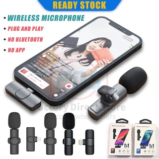【ready stock】 Wireless  Microphone Portable Mini Mic for PC/Phone/Camera Live Broadcast interview HD noise reduction