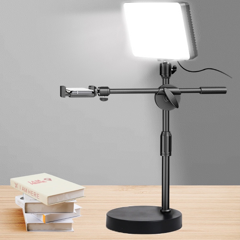 Overhead Phone Stand for Video Shooting With LED Fill Light Desktop