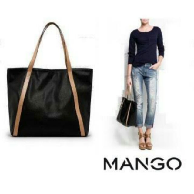 mango black shopper bag