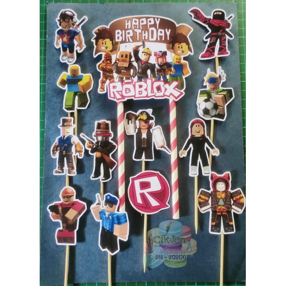 Roblox Cake Topper Set Custom A4 Size 