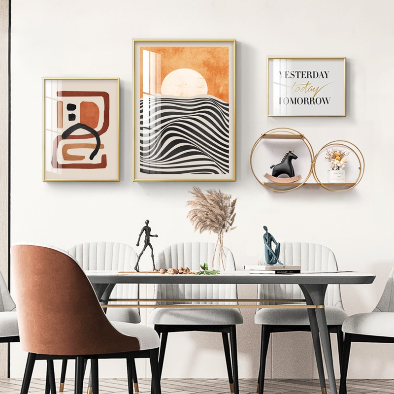 壁画Nordic Restaurant Decorative Painting Modern Minimalist Dining Room Dining  Table Background Wall Hanging Painting Affo | Shopee Malaysia